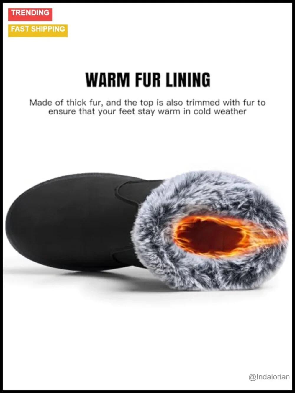 Waterproof Fur Lined Snow Boots with Side Zipper